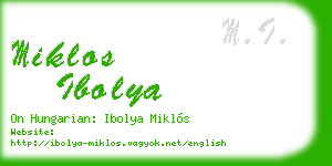 miklos ibolya business card